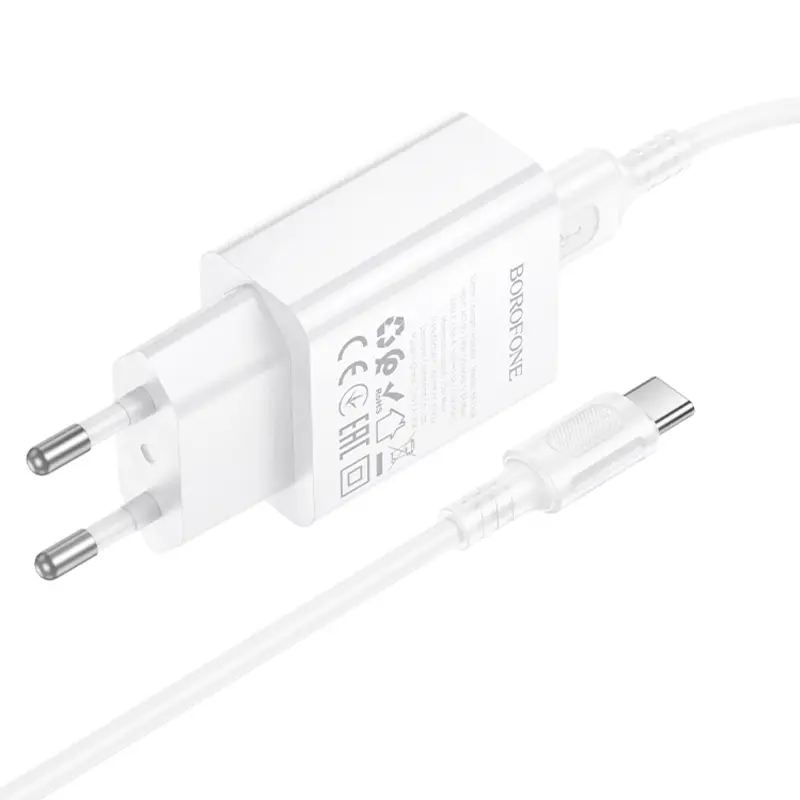 СЗУ Borofone BA110A Lemi 7.5W (1USB-A) + кабель USB to Type-C, White 4, купить оптом с доставкой