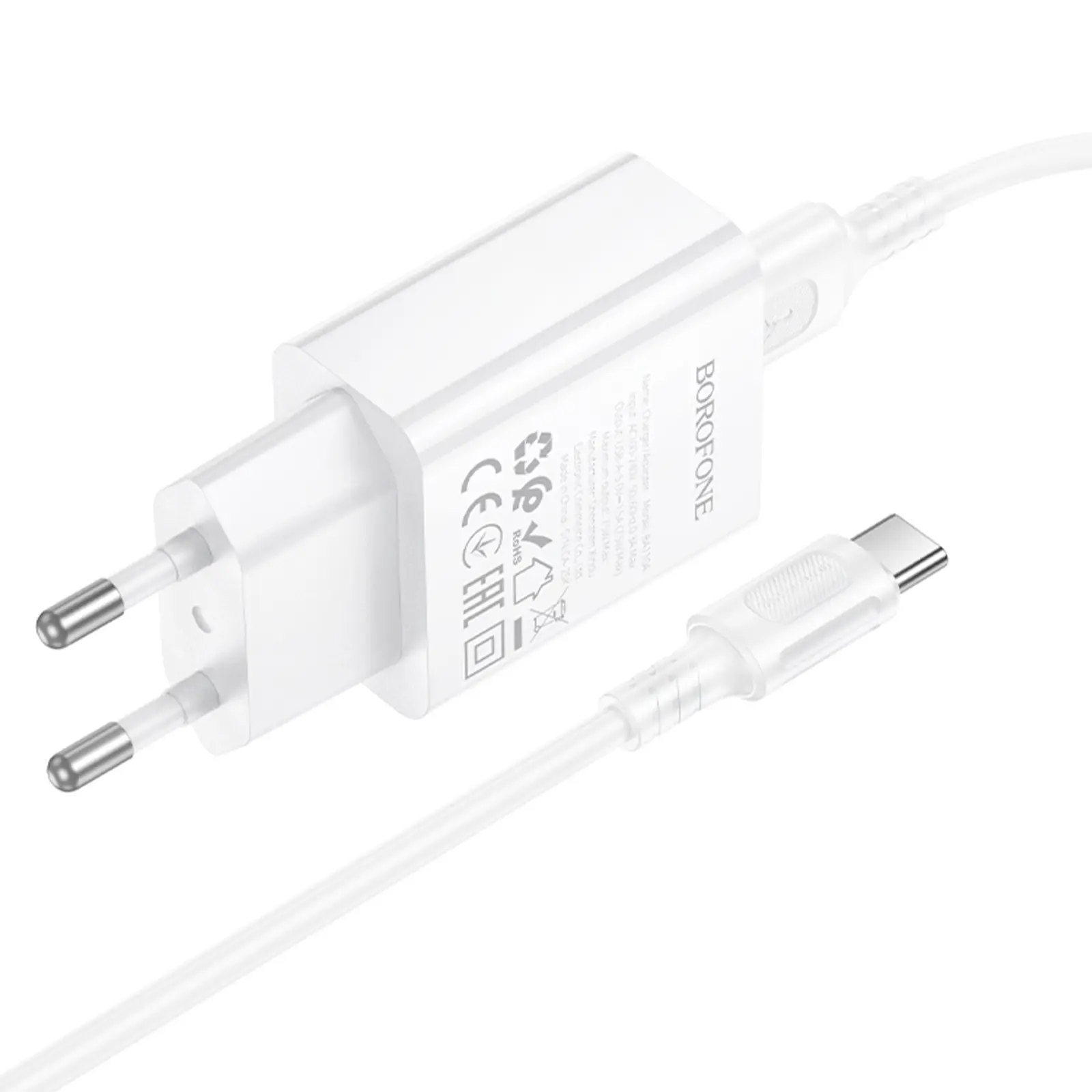 СЗУ Borofone BA110A Lemi 7.5W (1USB-A) + кабель USB to Type-C, White 4, купить оптом с доставкой