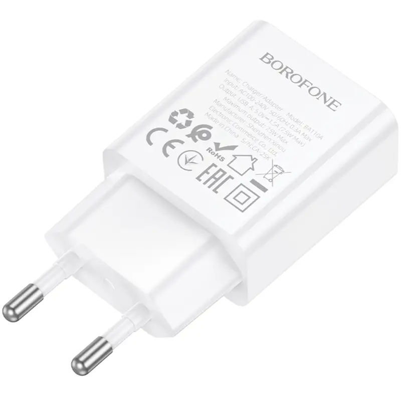 МЗП Borofone BA110A Lemi 7.5W (1USB-A), White 2, купити оптом з доставкою