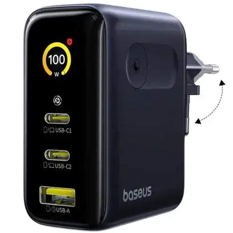 СЗУ Baseus PicoGo AE21 Fast Charger 100W (1USB-A/2C) + кабель Type-C to Type-C (E0121B) на картинке №2