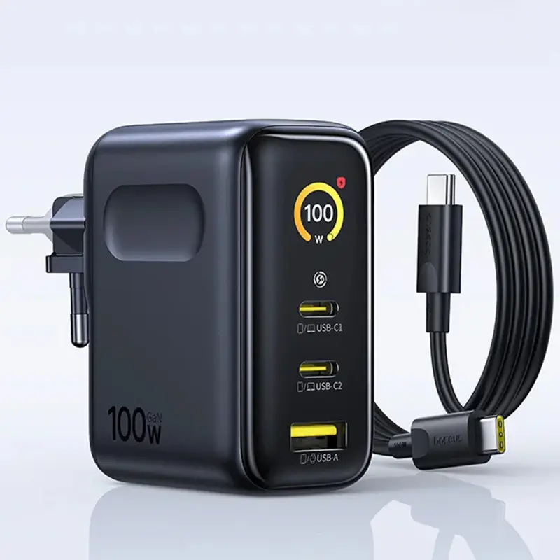 СЗУ Baseus PicoGo AE21 Fast Charger 100W (1USB-A/2C) + кабель Type-C to Type-C (E0121B), Cosmic Black 4, купить оптом с доставкой