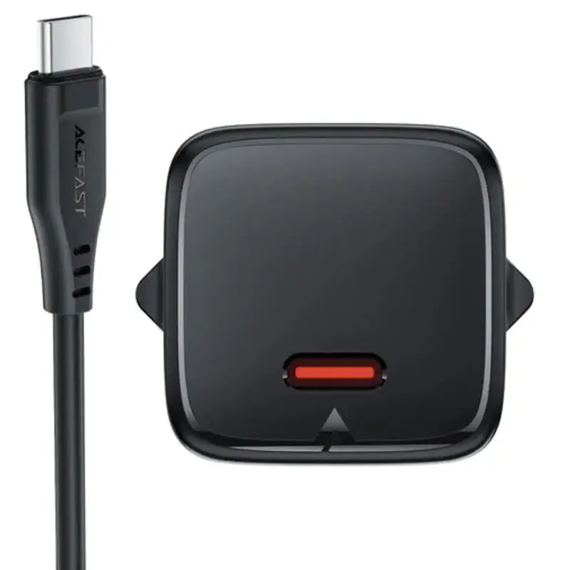 МЗП Acefast A118 PD30W GaN (1USB-C) + кабель Type-C to Lightning, Black 1, купити оптом з доставкою