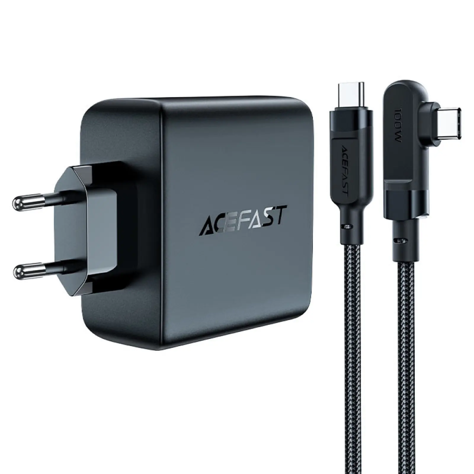 МЗП Acefast A37 PD100W+QC3.0 GaN (1USB-A/3C) + кабель Type-C to Type-C 2m, Black 1, купити оптом з доставкою