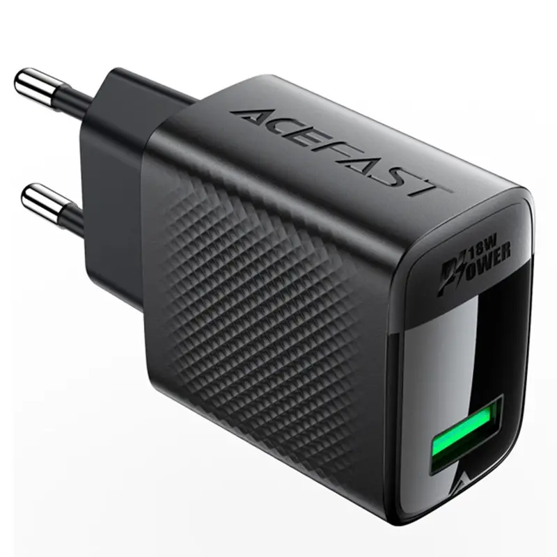 МЗП Acefast A90 QC3.0 18W (1USB-A), Black 1, купити оптом з доставкою