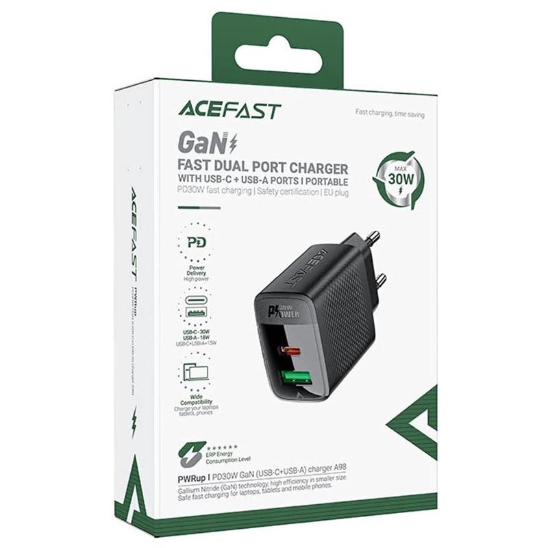 МЗП Acefast A98 PD30W+QC3.0 GaN (1USB-A/1C) на малюнкі №2