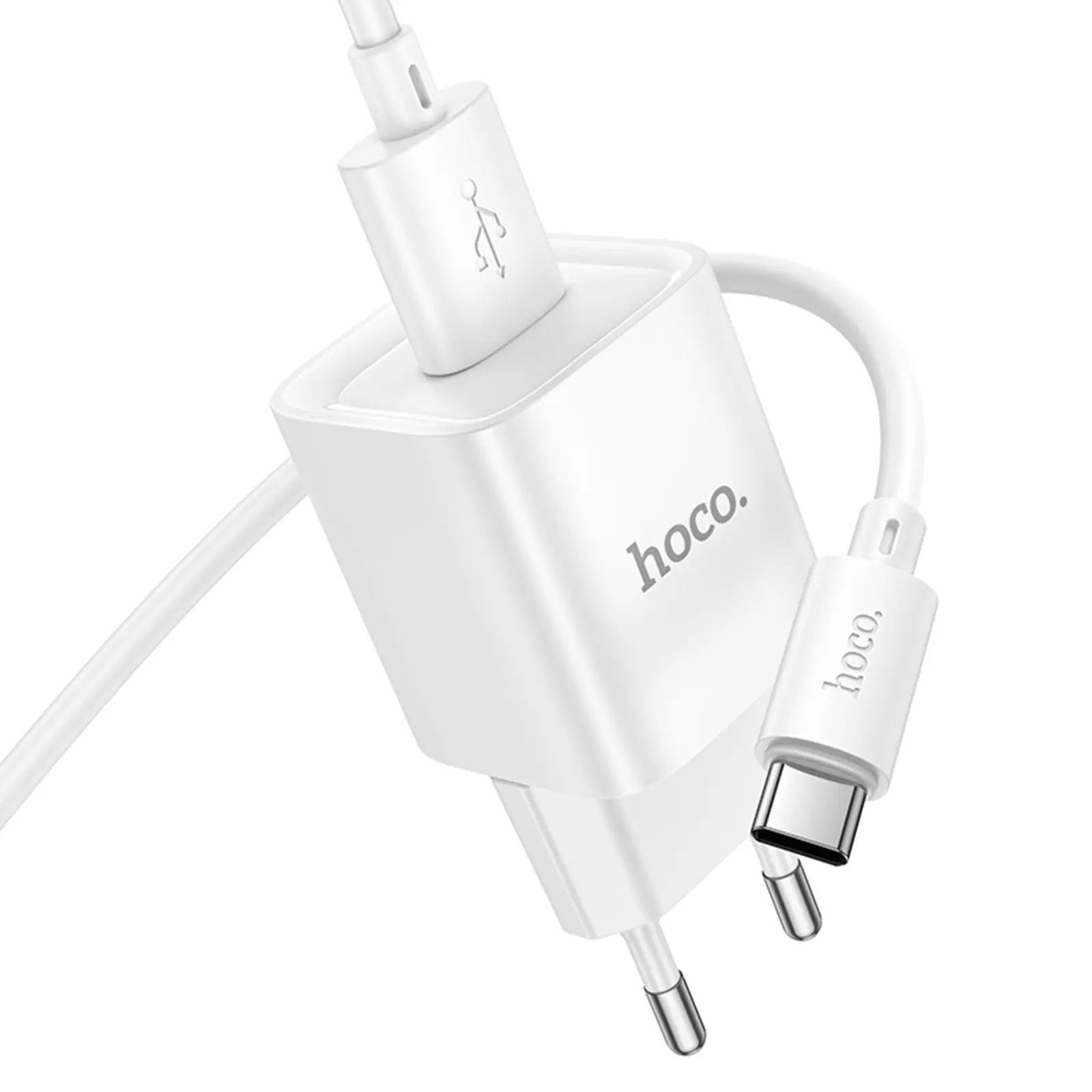 СЗУ Hoco C145A Charm QC3.0 18W (1USB-A) + кабель USB to Type-C, White 3, купить оптом с доставкой