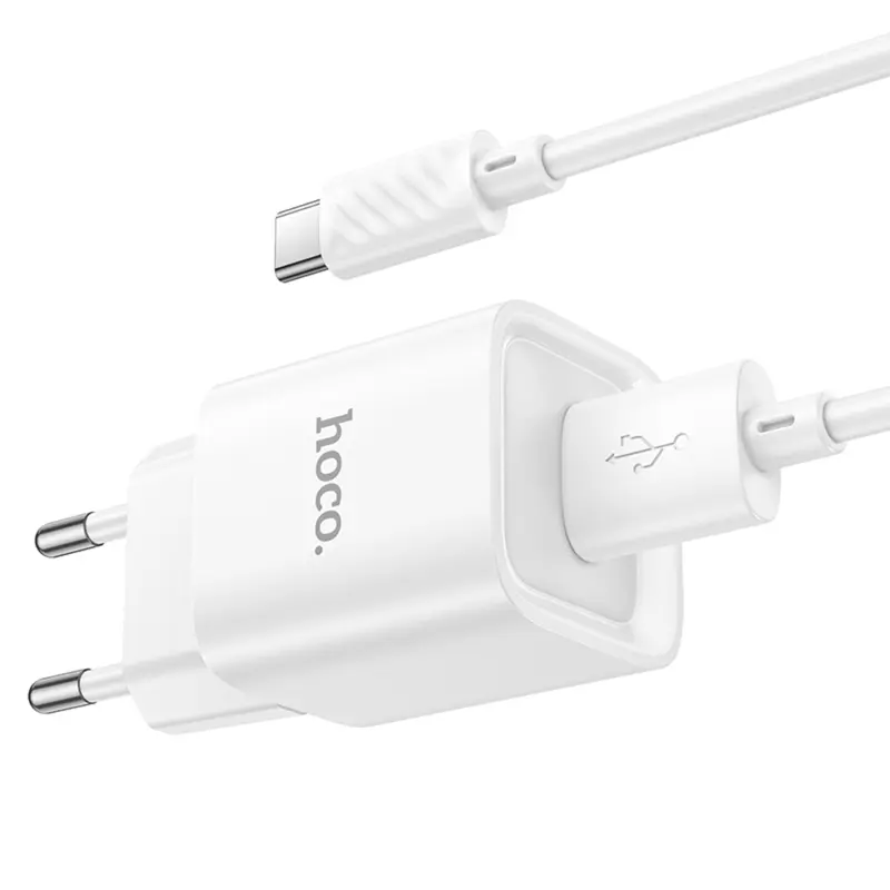 СЗУ Hoco C145A Charm QC3.0 18W (1USB-A) + кабель USB to Type-C, White 4, купить оптом с доставкой
