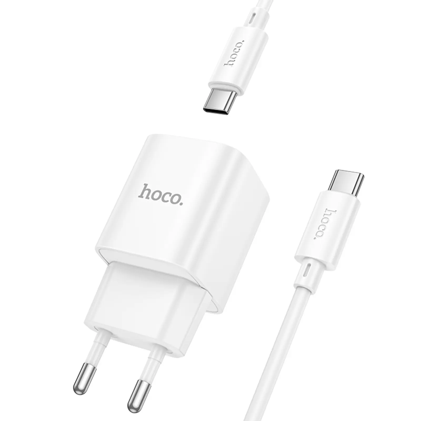 СЗУ Hoco C147A PD20W+QC3.0 (1USB-A/1C) + кабель Type-C to Type-C, White 2, купить оптом с доставкой
