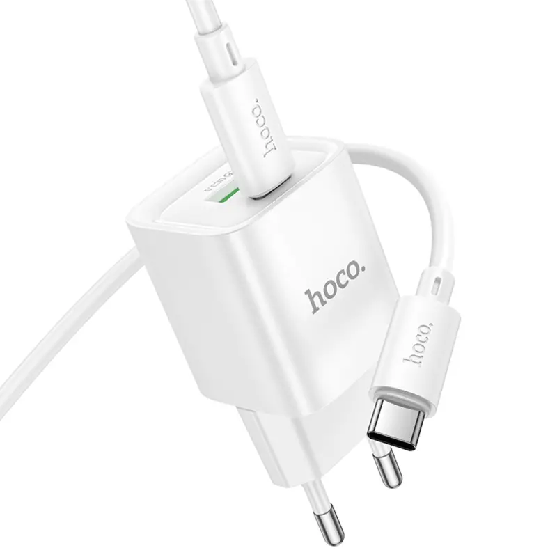 СЗУ Hoco C147A PD20W+QC3.0 (1USB-A/1C) + кабель Type-C to Type-C, White 3, купить оптом с доставкой