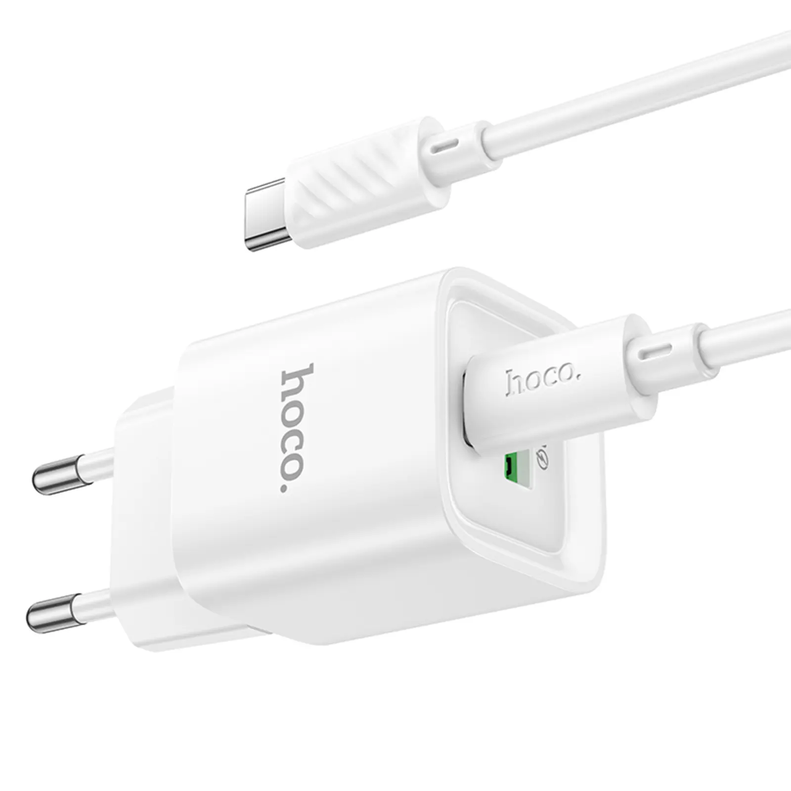 СЗУ Hoco C147A PD20W+QC3.0 (1USB-A/1C) + кабель Type-C to Type-C, White 4, купить оптом с доставкой