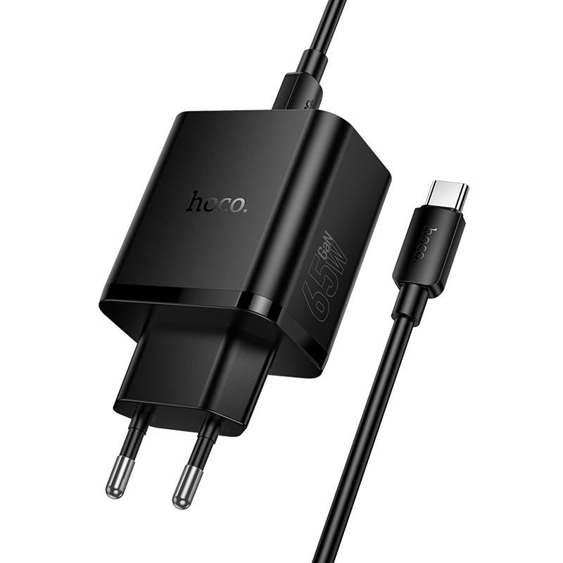 МЗП Hoco N75 Grande 65W QC+PD (1USB-A/2C) + кабель Type-C to Type-C на малюнкі №3