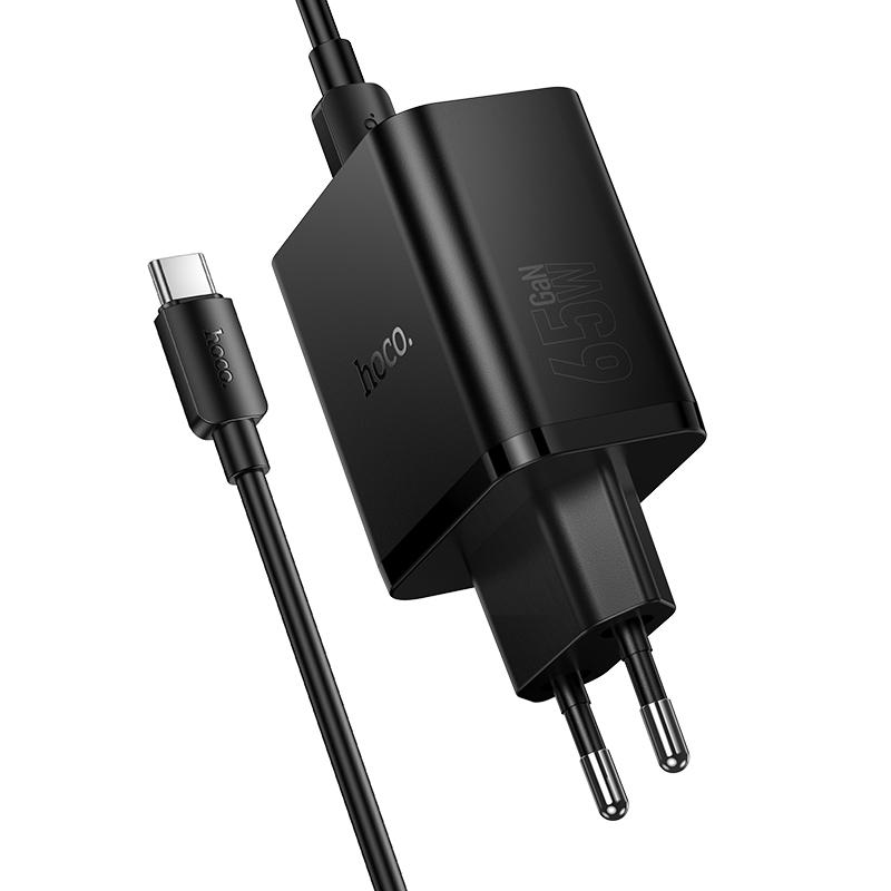 МЗП Hoco N75 Grande 65W QC+PD (1USB-A/2C) + кабель Type-C to Type-C на малюнкі №4