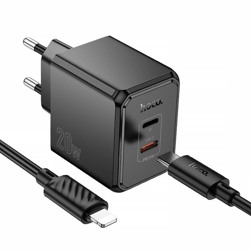 МЗП Hoco CS16A Wish PD20W (1USB-C/1L) + кабель Type-C to Lightning на малюнкі №3