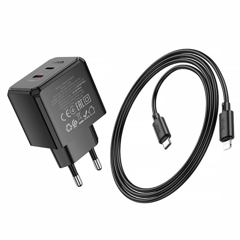 МЗП Hoco CS16A Wish PD20W (1USB-C/1L) + кабель Type-C to Lightning на малюнкі №5