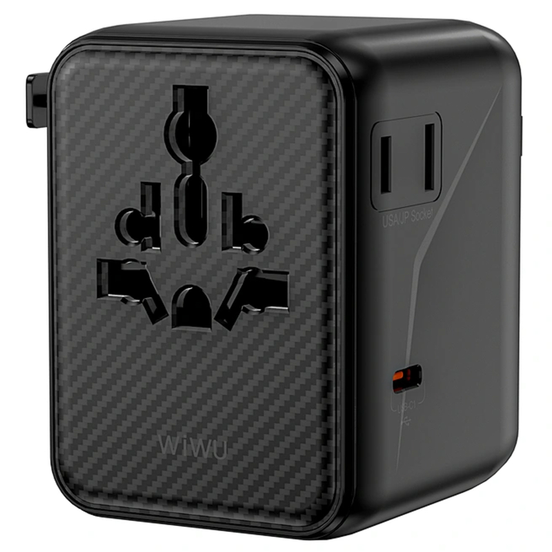 Мережевий універсальний перехідник WIWU UA010 Warrior GaN 45W + 2USB-A/3C на малюнкі №4