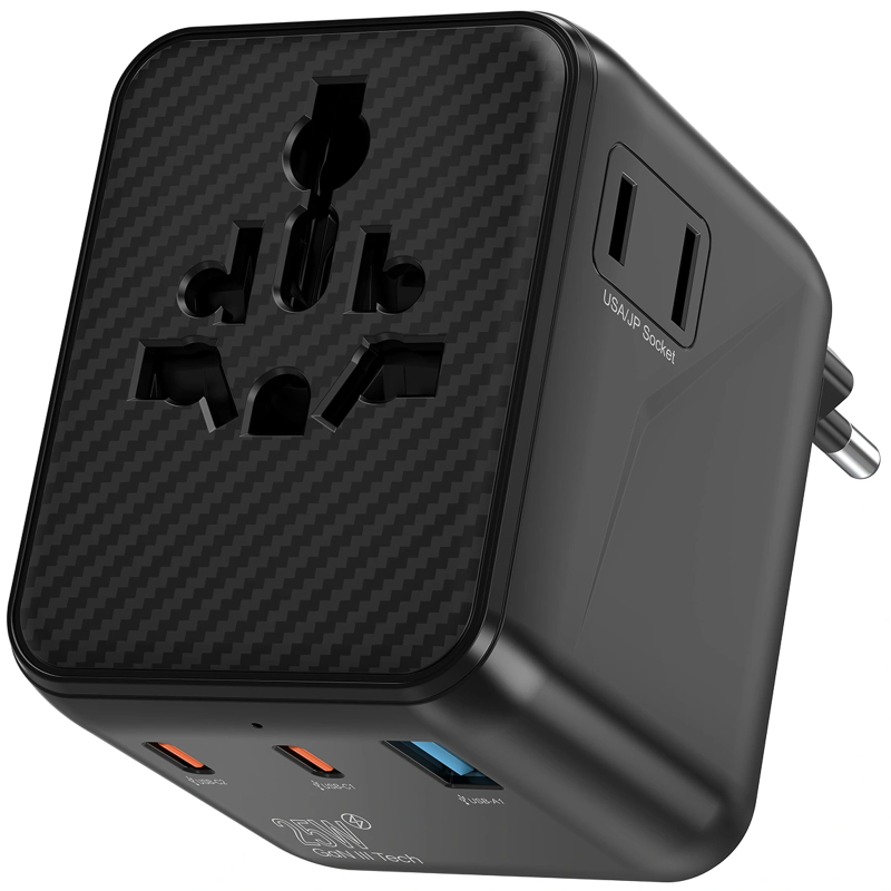 Мережевий універсальний перехідник WIWU UA011 Warrior GaN 25W + 1USB-A/2C на малюнкі №1