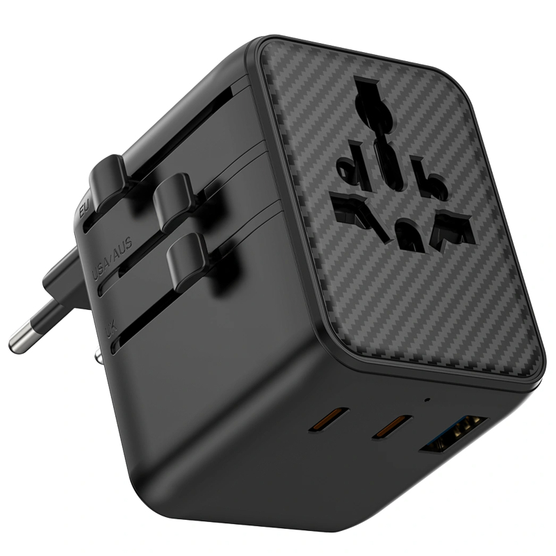 Мережевий універсальний перехідник WIWU UA011 Warrior GaN 25W + 1USB-A/2C на малюнкі №3