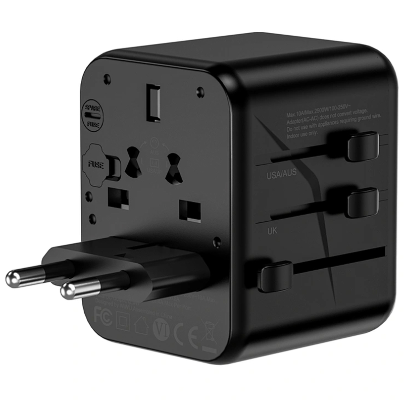 Мережевий універсальний перехідник WIWU UA012 Warrior 12W + 1USB-A/1C на малюнкі №2