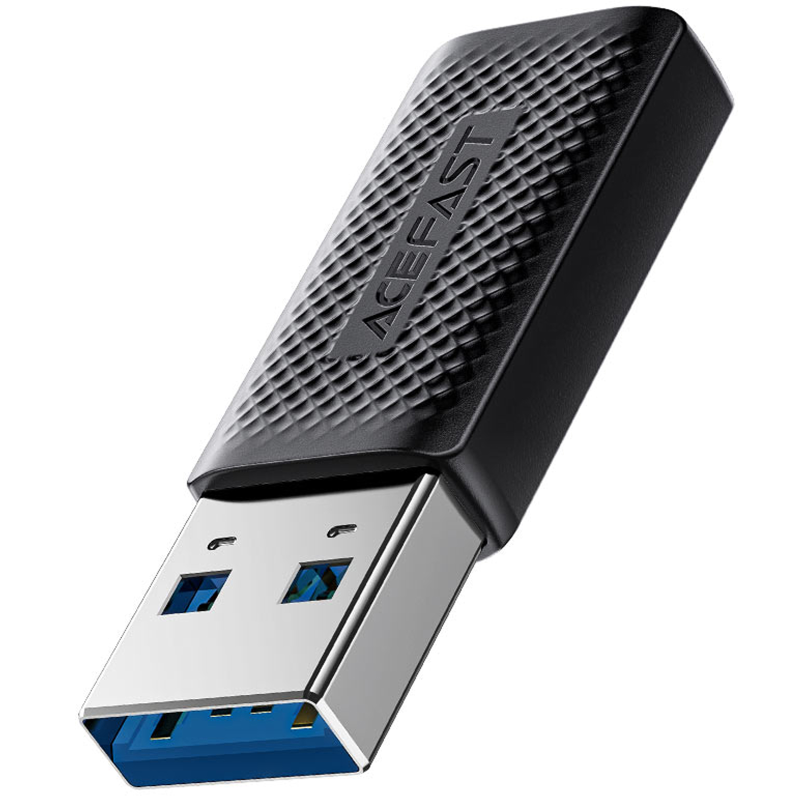 Переходник Acefast J2 USB Male to Type-C Female USB3.0, Black 1, купить оптом с доставкой