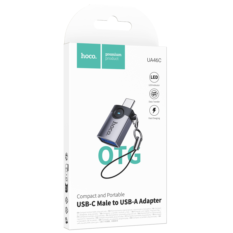 Перехідник Hoco UA46C Type-C Male to USB Female USB3.0 на малюнкі №2