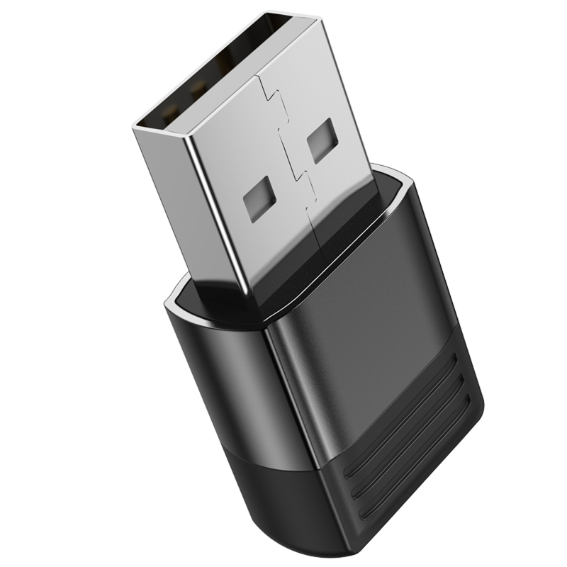 Переходник Borofone BV18 USB male to Type-C female USB2.0, Black 2, купить оптом с доставкой