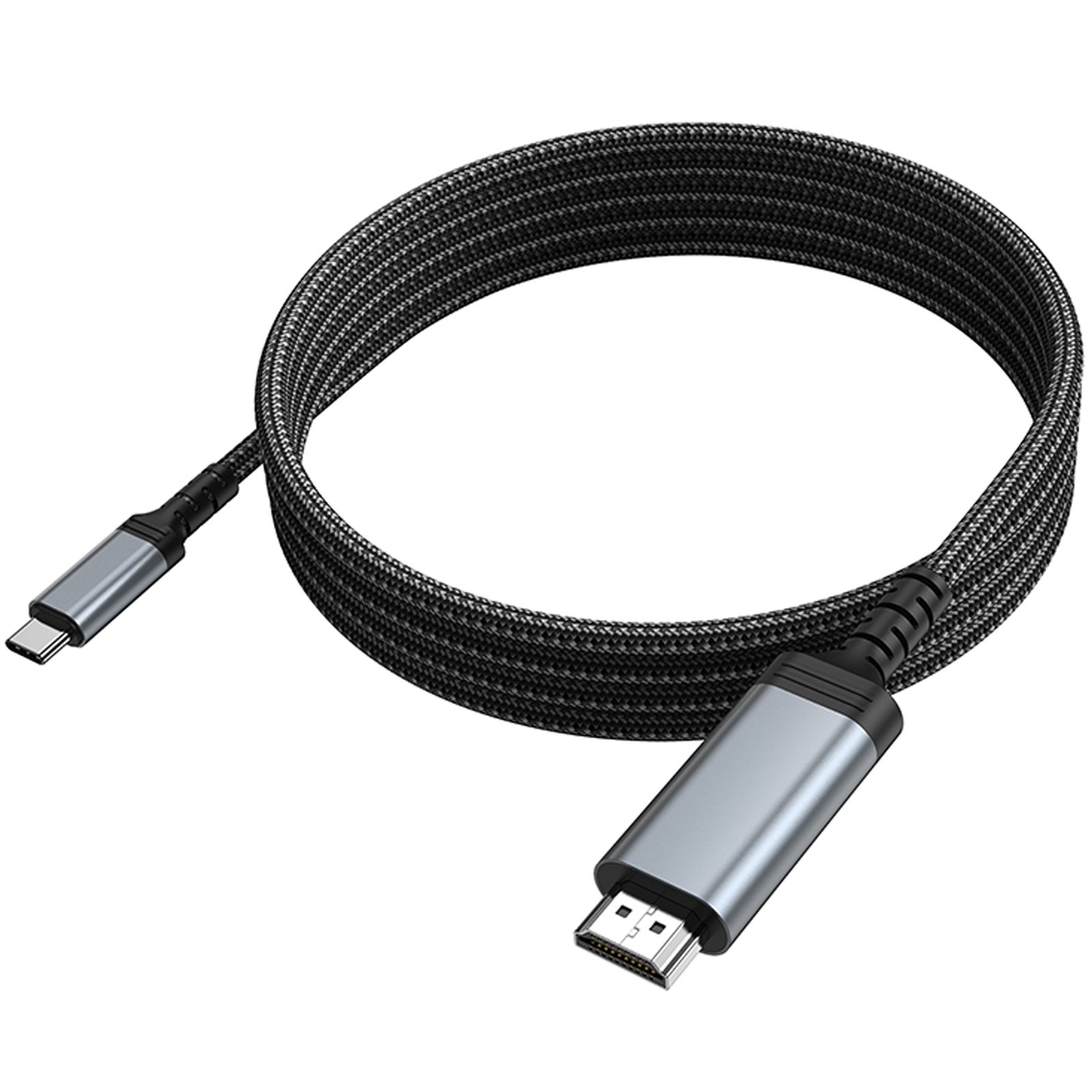 Перехідник Hoco UA43 Type-C to HDTV HD (1.8m), Metal gray 4, купити оптом з доставкою