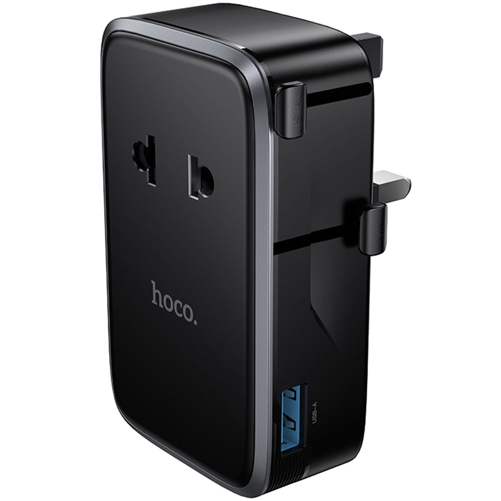 Мережевий універсальний перехідник Hoco AC35 Capaz 15W + 1USB-A/2C, Black 3, купити оптом з доставкою