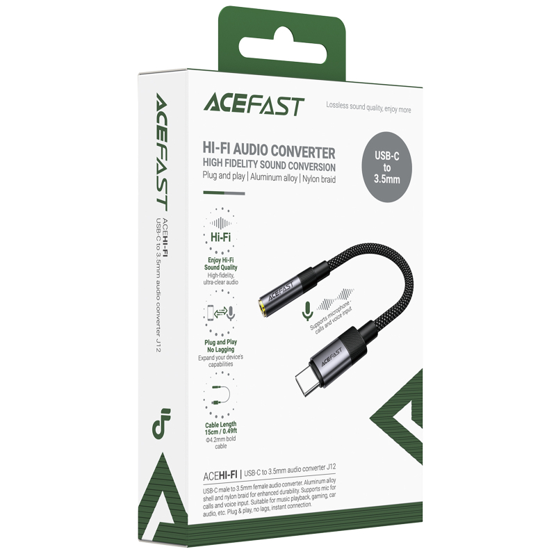 Перехідник Acefast J12 Type-C male to AUX 3.5mm female на малюнкі №2