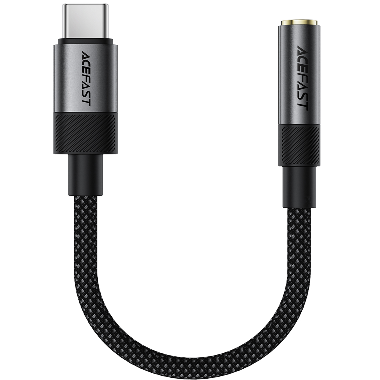 Перехідник Acefast J12 Type-C male to AUX 3.5mm female, Black, купити оптом з доставкою