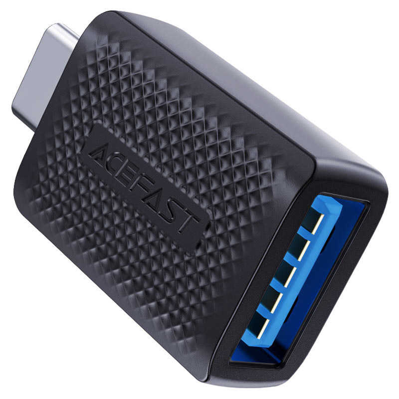 Переходник Acefast J1 Type- Male to USB Female, Black 3, купить оптом с доставкой