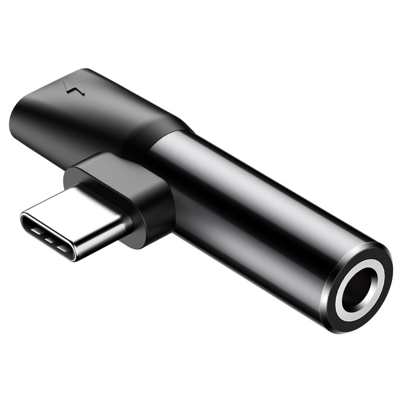 Переходник Baseus L41 Type-C to Type-C + 3.5mm (CATL41), Черный 1, купить оптом с доставкой