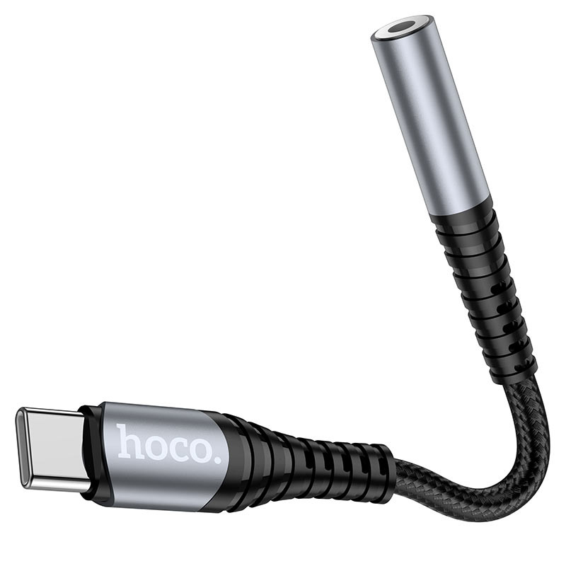Переходник Hoco LS33 Type-C to 3,5 AUX, Графит 1, купить оптом с доставкой