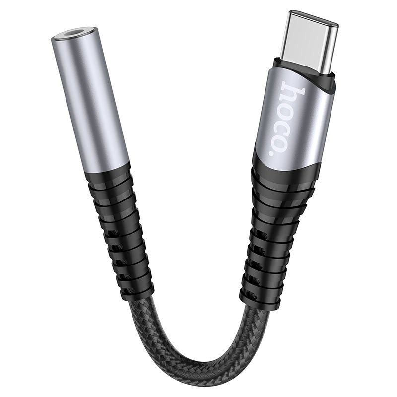 Переходник Hoco LS33 Type-C to 3,5 AUX, Графит 2, купить оптом с доставкой