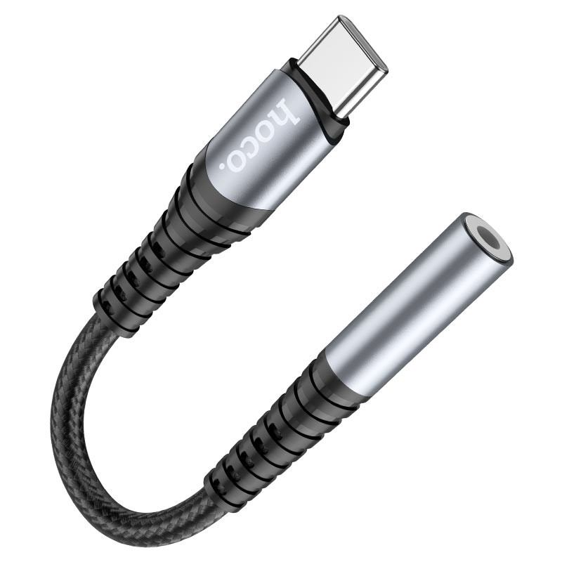Переходник Hoco LS33 Type-C to 3,5 AUX, Графит 3, купить оптом с доставкой