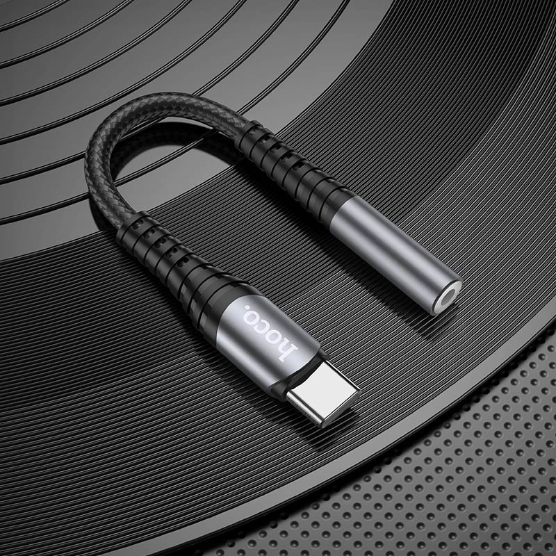 Переходник Hoco LS33 Type-C to 3,5 AUX, Графит 4, купить оптом с доставкой