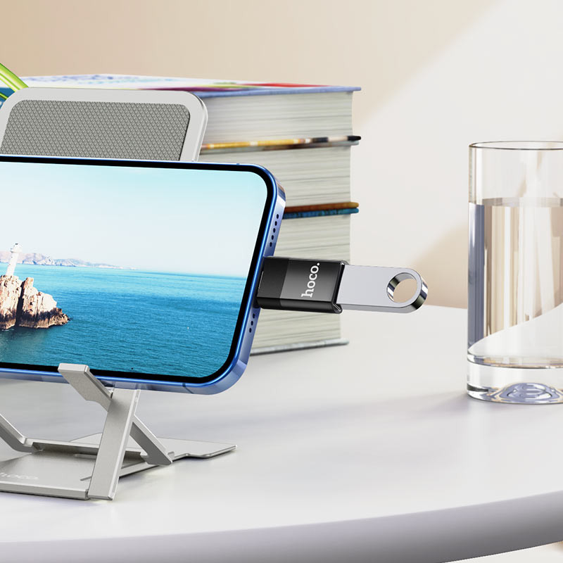Перехідник Hoco UA17 Type-C Male to USB Female USB3.0 , Чорний 6, купити оптом з доставкою