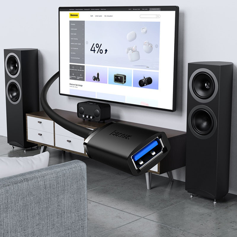 Кабель-подовжувач Baseus AirJoy Series USB3.0 Extension Cable 5m Cluster (B00631103111-05) дивитися фото №3