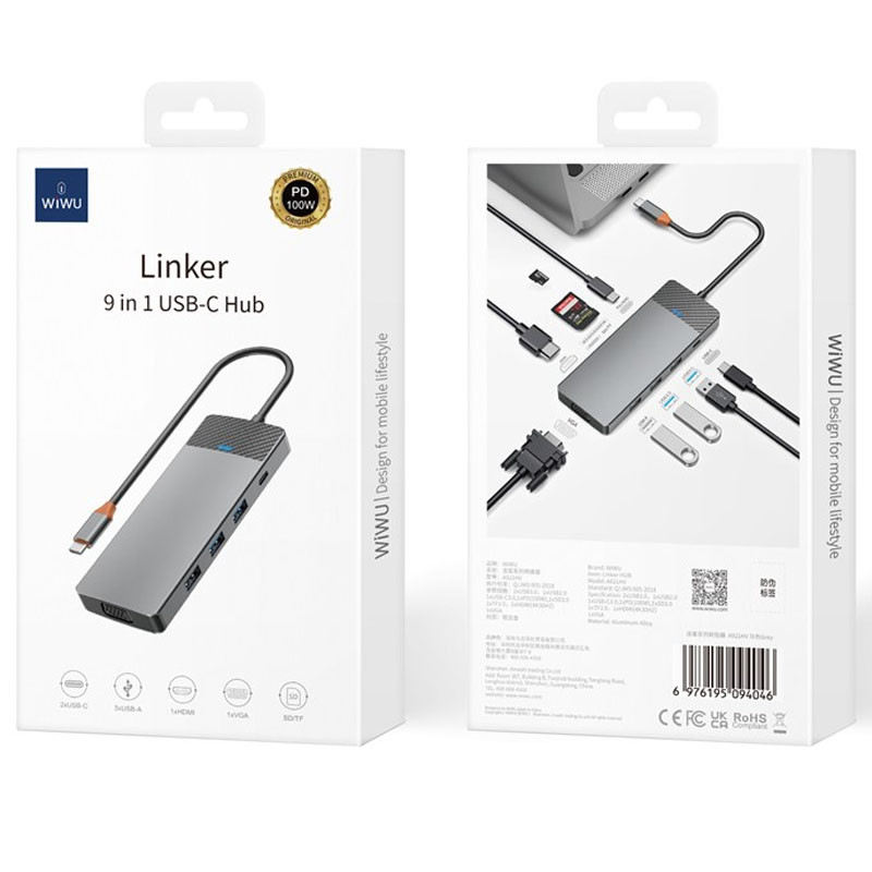 Перехідник HUB WIWU Linker Series A921HV дивитися фото №6