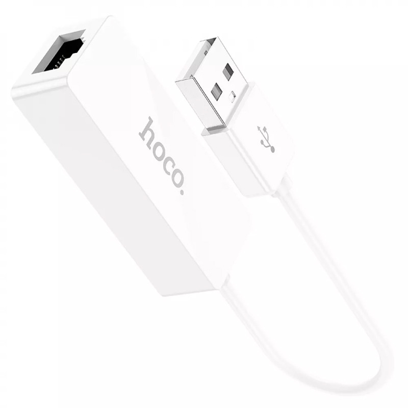 Перехідник Hoco UA22 Acquire USB ethernet adapter (100 Mbps) дивитися фото №1
