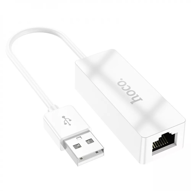 Перехідник Hoco UA22 Acquire USB ethernet adapter (100 Mbps) дивитися фото №2