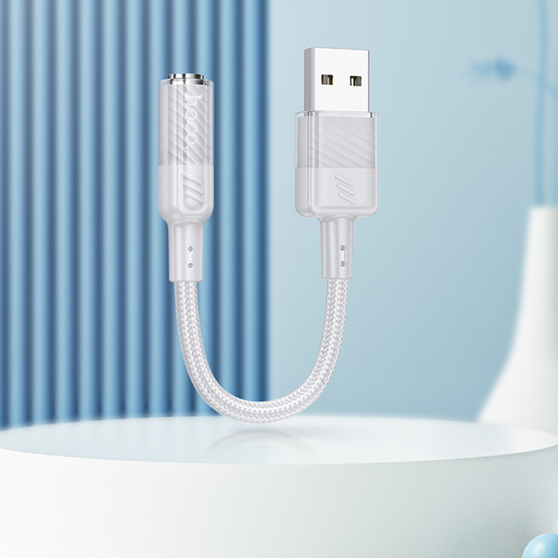 Перехідник Aux Hoco LS37 Spirit transparent external sound card USB to 3.5mm дивитися фото №4