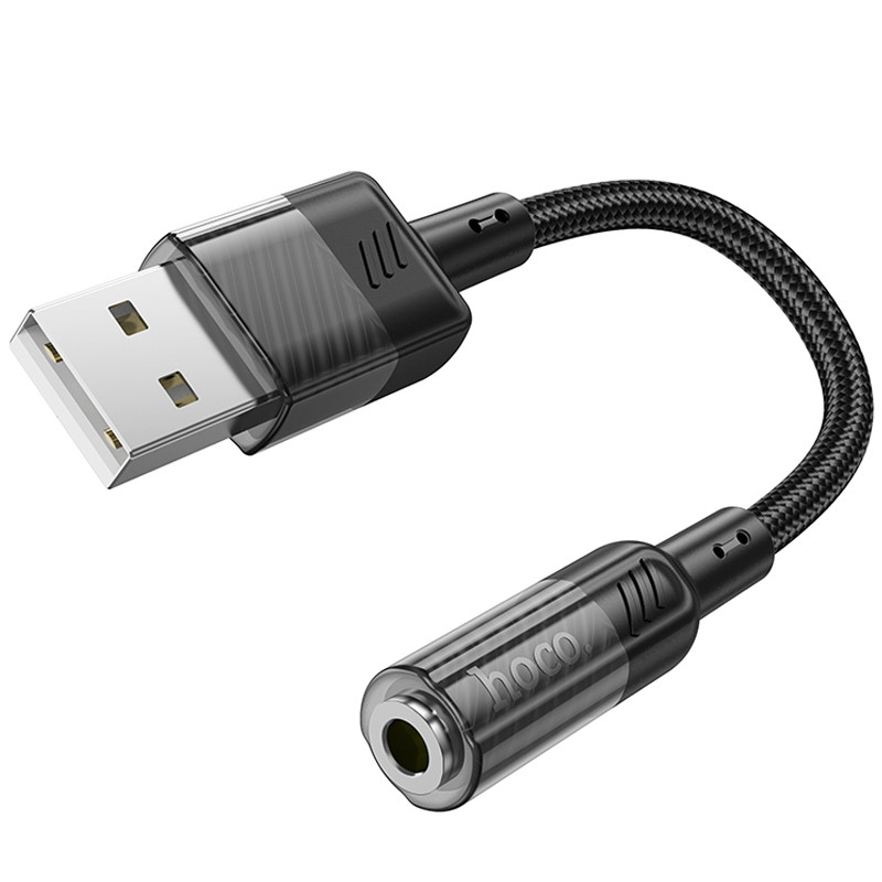 Перехідник Aux Hoco LS37 Spirit transparent external sound card USB to 3.5mm дивитися фото №3