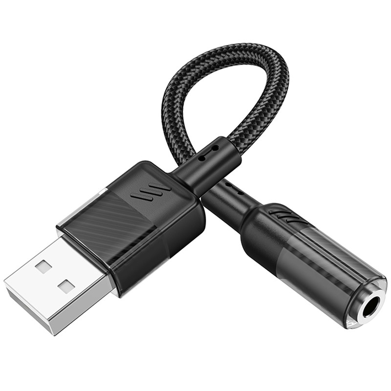 Перехідник Aux Hoco LS37 Spirit transparent external sound card USB to 3.5mm дивитися фото №4