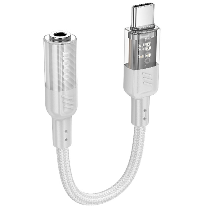 Перехідник Aux Hoco LS37 Spirit transparent external sound card Type-C to 3.5mm дивитися фото №1