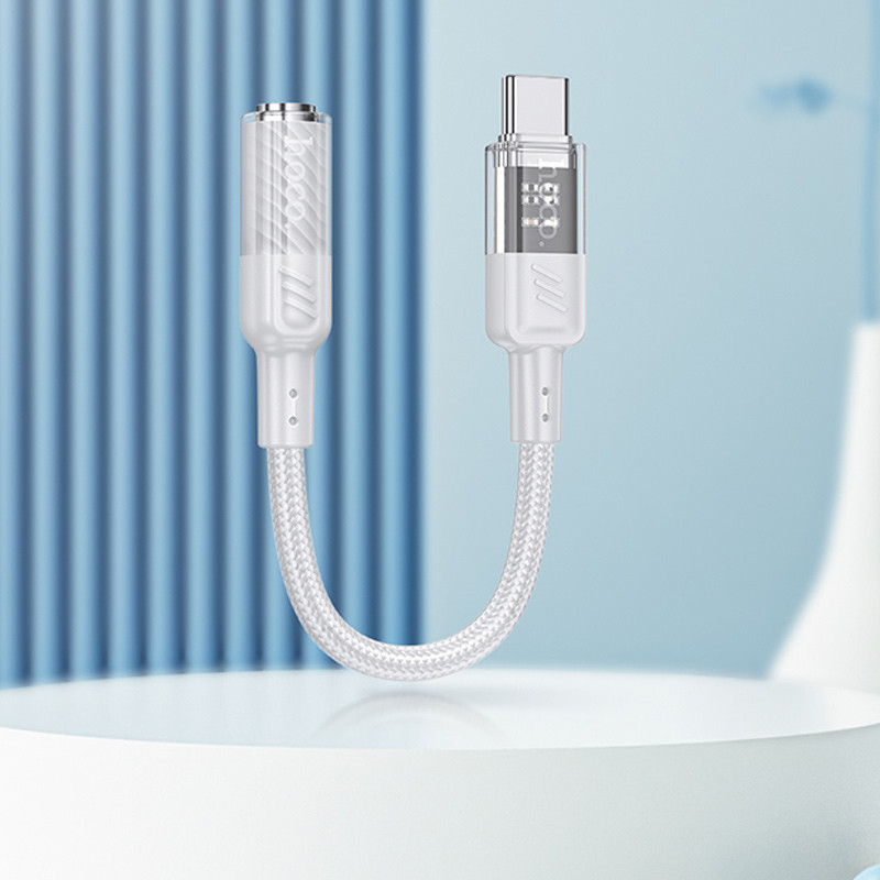 Перехідник Aux Hoco LS37 Spirit transparent external sound card Type-C to 3.5mm дивитися фото №4