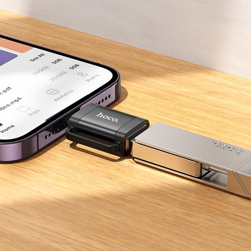 Перехідник Hoco UA31A OTG Lightning male to USB female на малюнкі №5