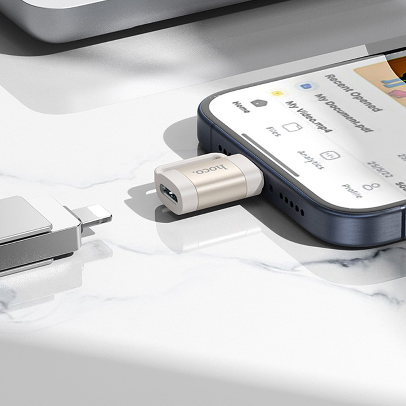 Перехідник Hoco UA31E OTG Type-C male to Lightning female на малюнкі №4