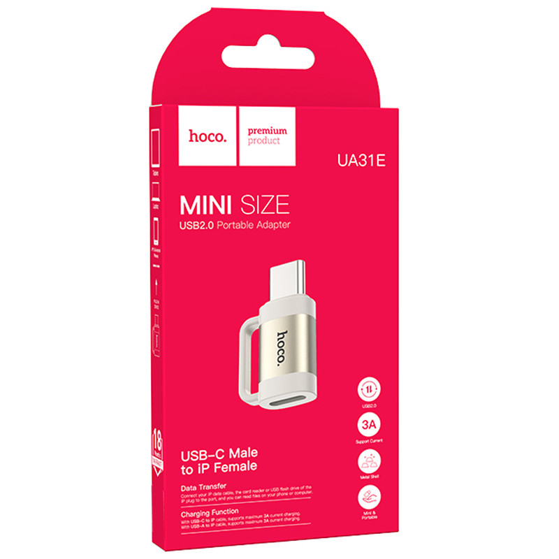 Перехідник Hoco UA31E OTG Type-C male to Lightning female на малюнкі №5