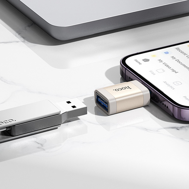 Перехідник Hoco UA31A OTG Lightning male to USB female на малюнкі №4