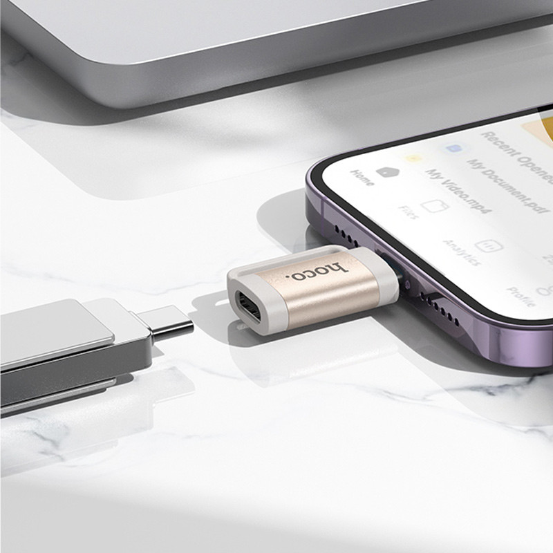 Перехідник Hoco UA31B OTG Lightning male to Type-C female на малюнкі №4